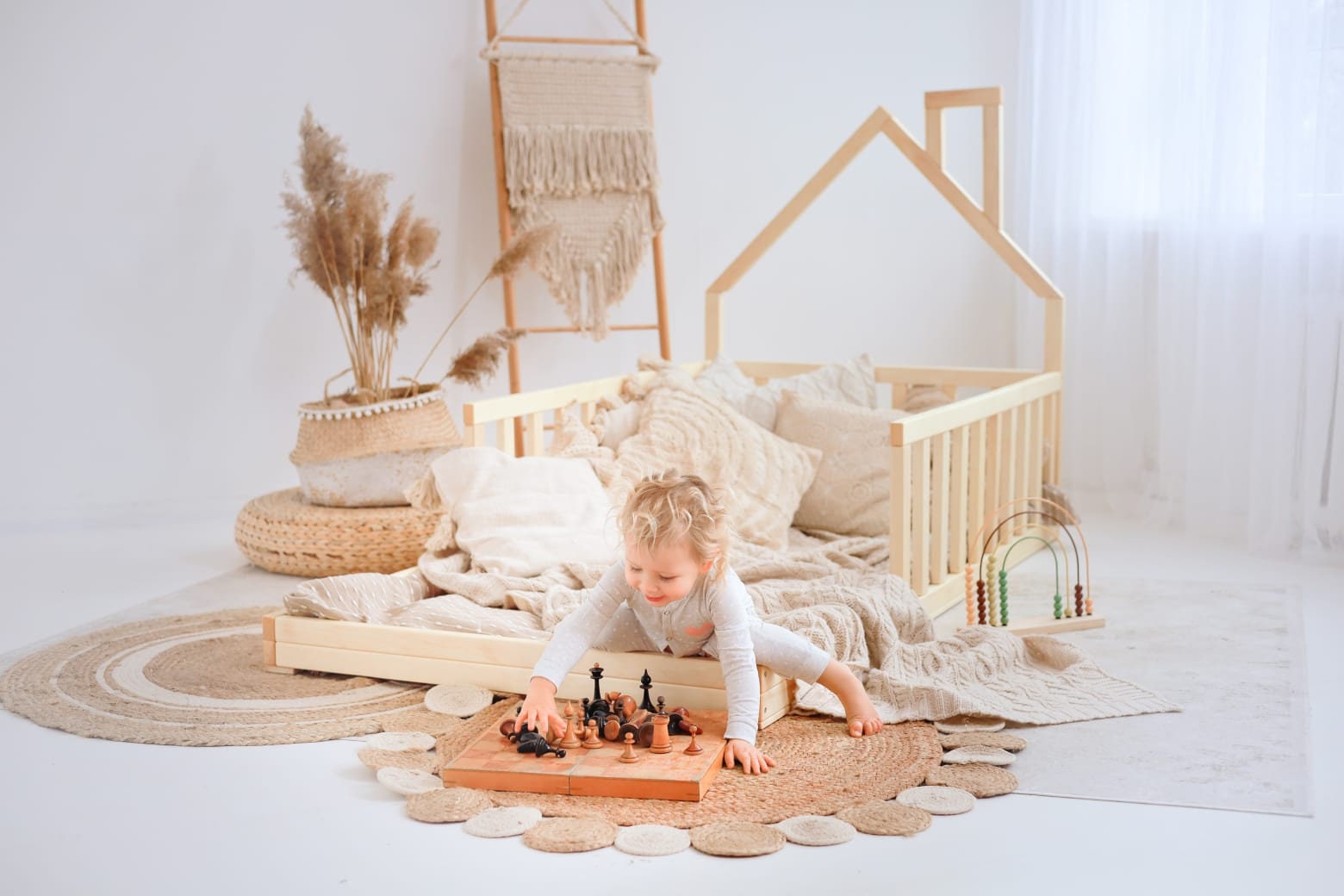 NUEVO Cama de suelo para niños pequeños con listones, cama Montessori, cama  de suelo,  -  España