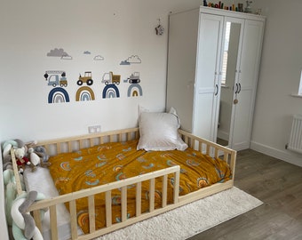 Toddler floor bed, Montessori bed, floor bed, montessori floor bed, kid and baby, bodenbett, kid bed, hausbett, www.home4dreams.com