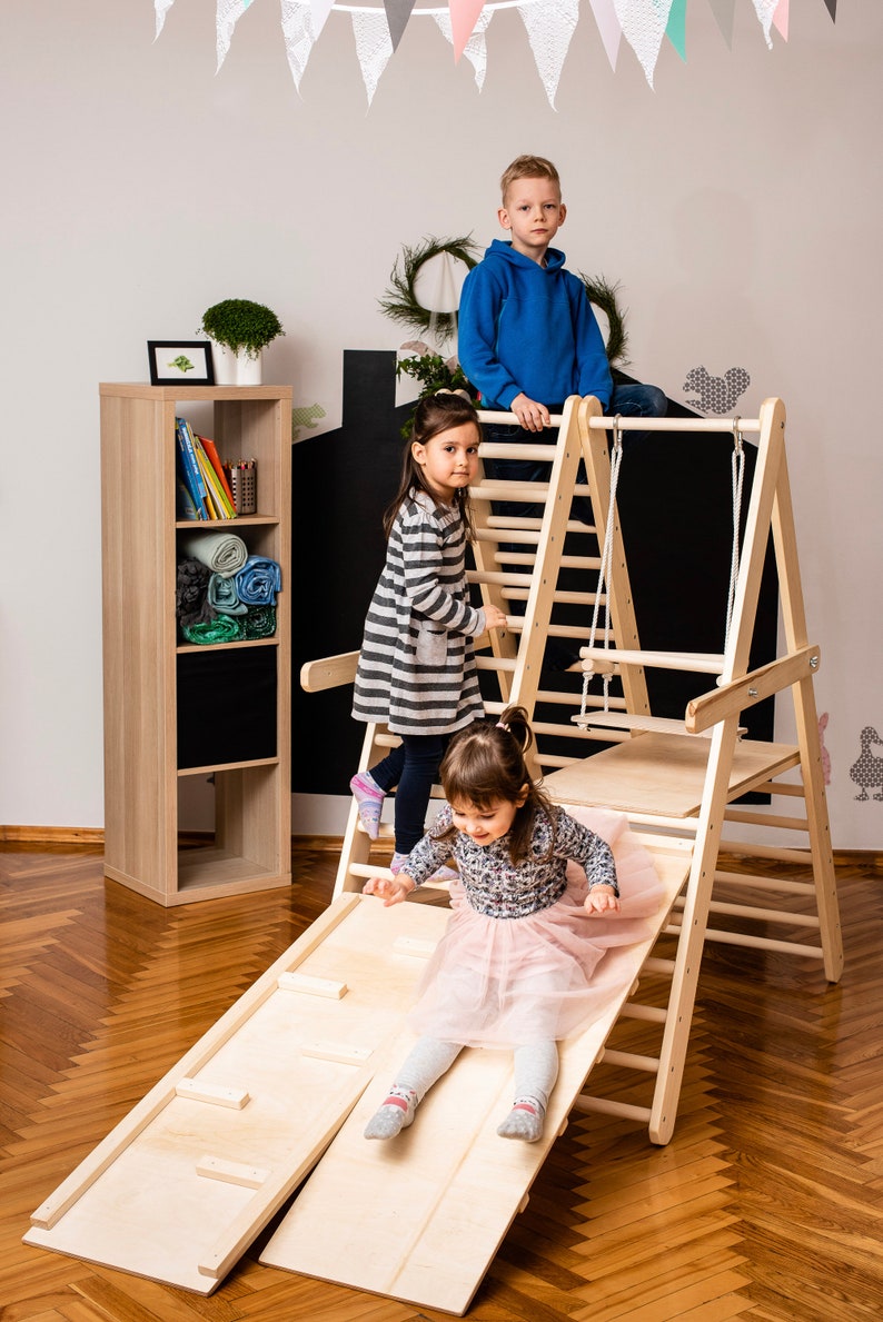 Die Turnhalle für Kleinkinder, Stufendreieck, Kletterleiter für Kleinkinder, Kletterdreieck für Kleinkinder, Dreieck mit Rampe, Kleinkind-Fitnessstudio Bild 6