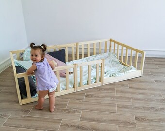 Toddler floor bed, Montessori bed, Floor Bed, montessori floor bed, kid and baby, floor bed for toddler, bodenbett, www.home4dreams.com