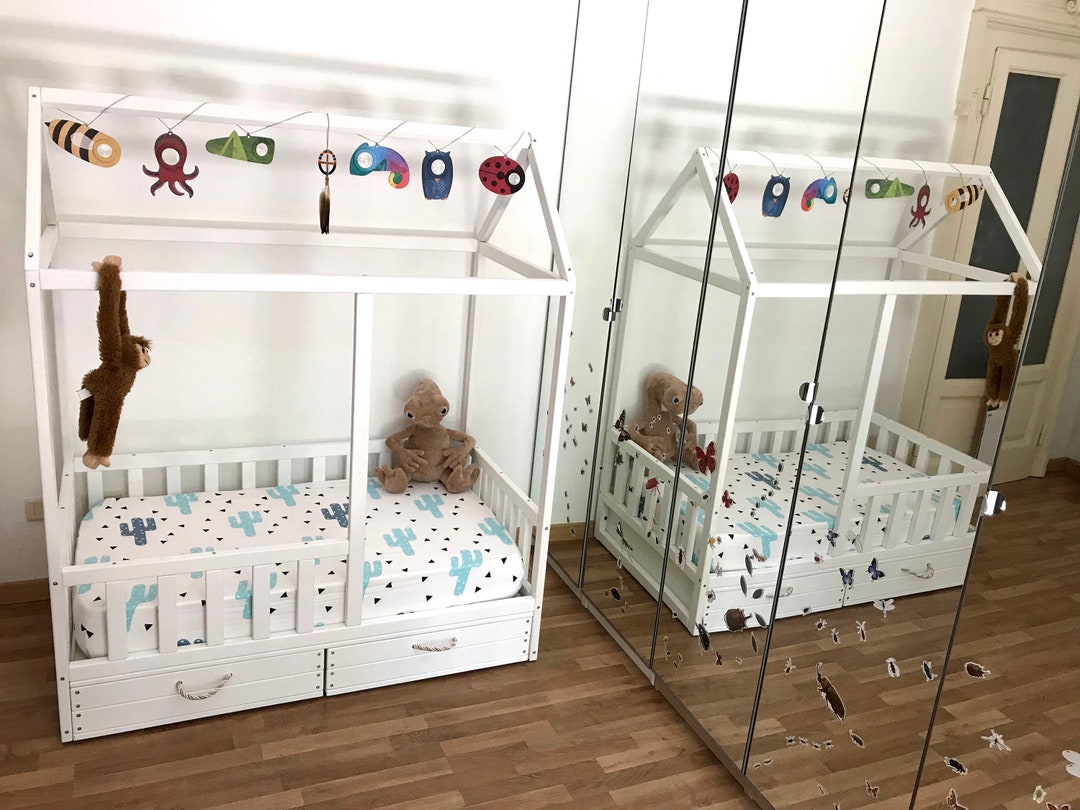 Painted Toddler Bed, Children Bed, Montessori Bed, Kid Bed, Wood Bed