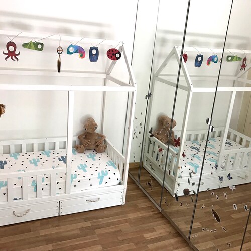 Painted With Eco Paint Toddler Bed Children Bed Montessori Etsy