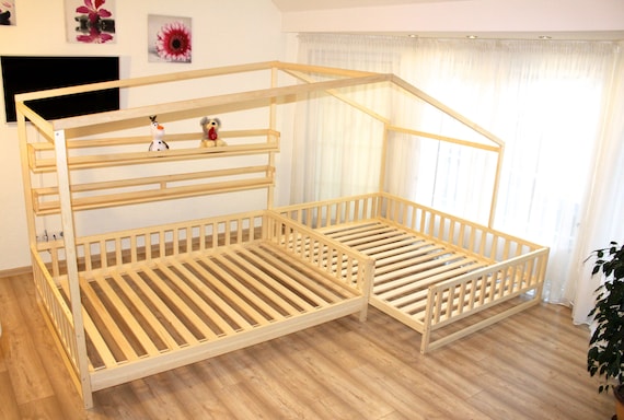 Toddler house beds with slats! Montessori bed.