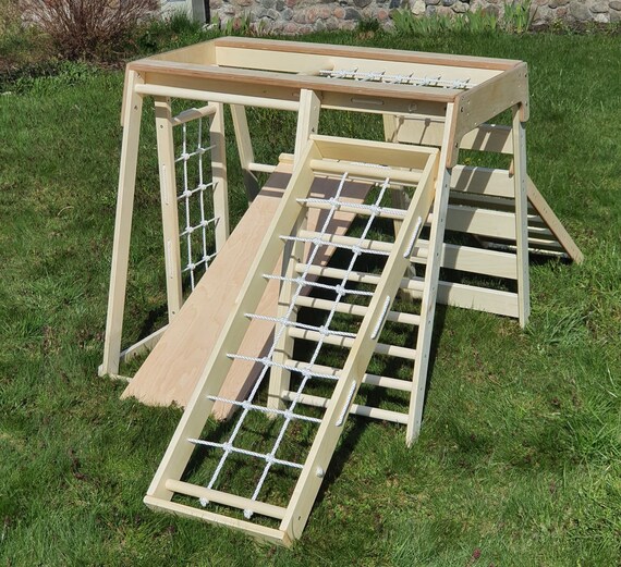 Small Gymnastics gym for toddlers, Step Triangle, Climbing triangle for toddlers, Triangle with ramp, Toddler gym, https://home4dreams.com