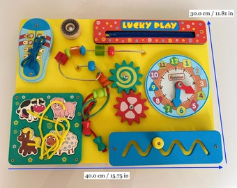Busy board , Activity Board, Educational Wooden Toy, Ready to ship!