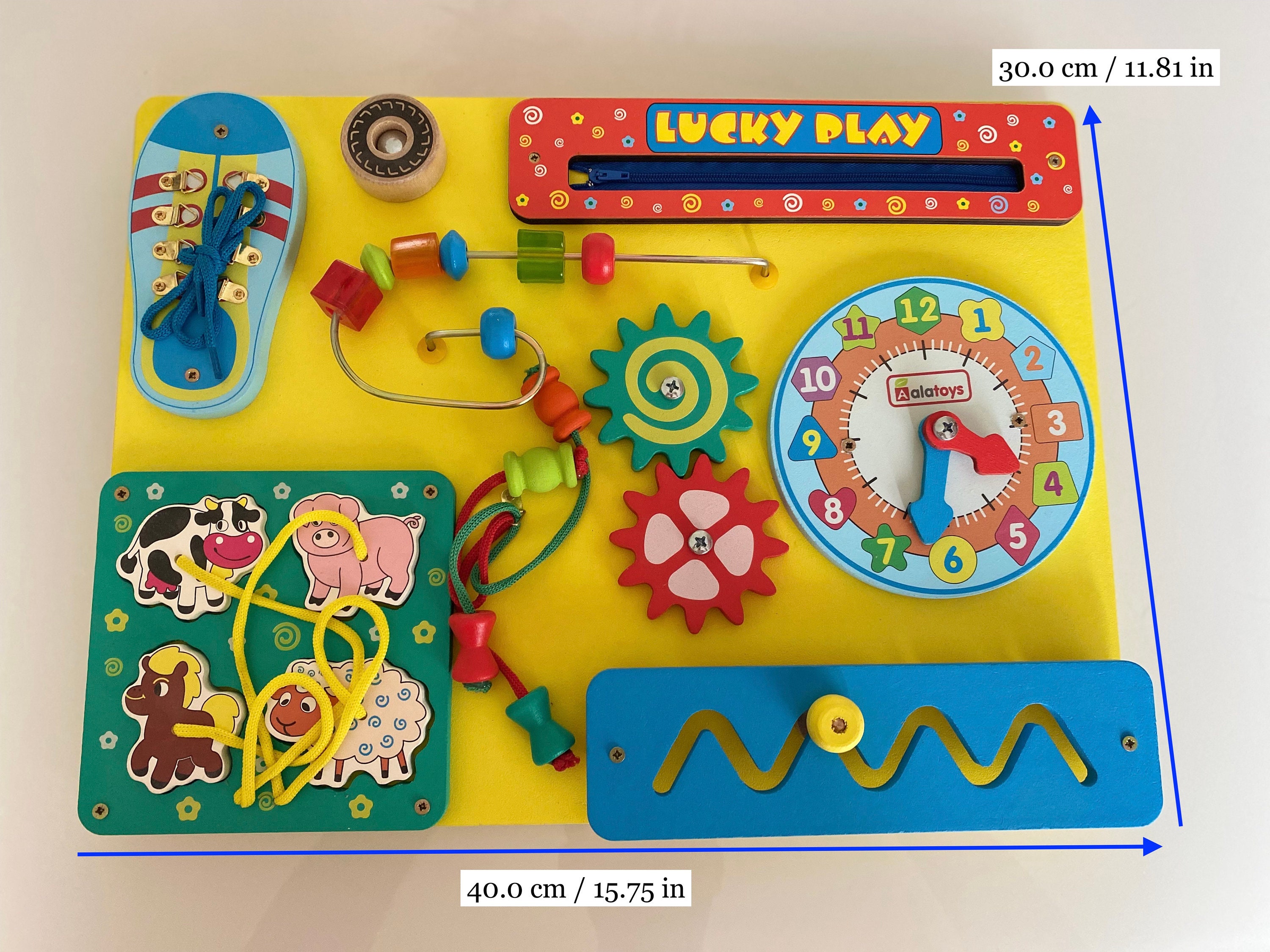 Busy board , Activity Board, Educational Wooden Toy, Ready to ship!