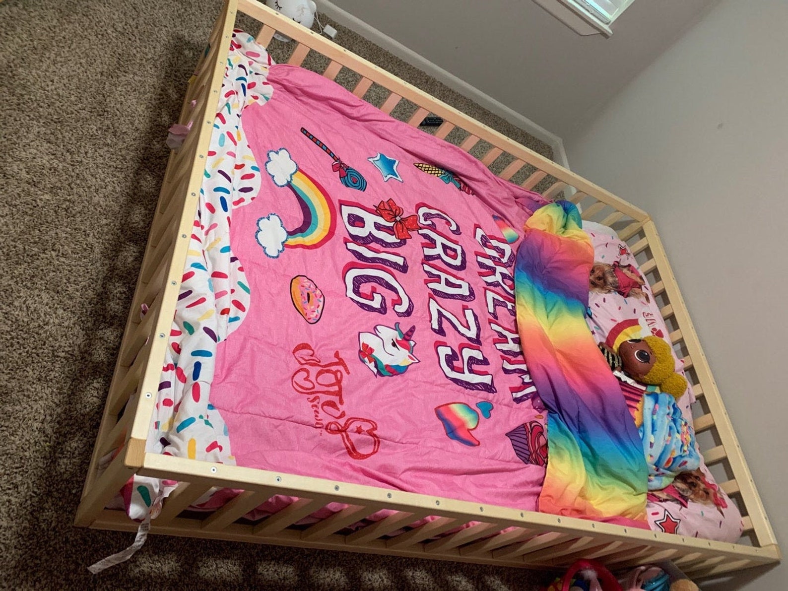 Painted Toddler Bed With Slats Kids Bed Wood Bed Etsy