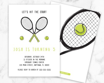 Tennis Invitation Etsy