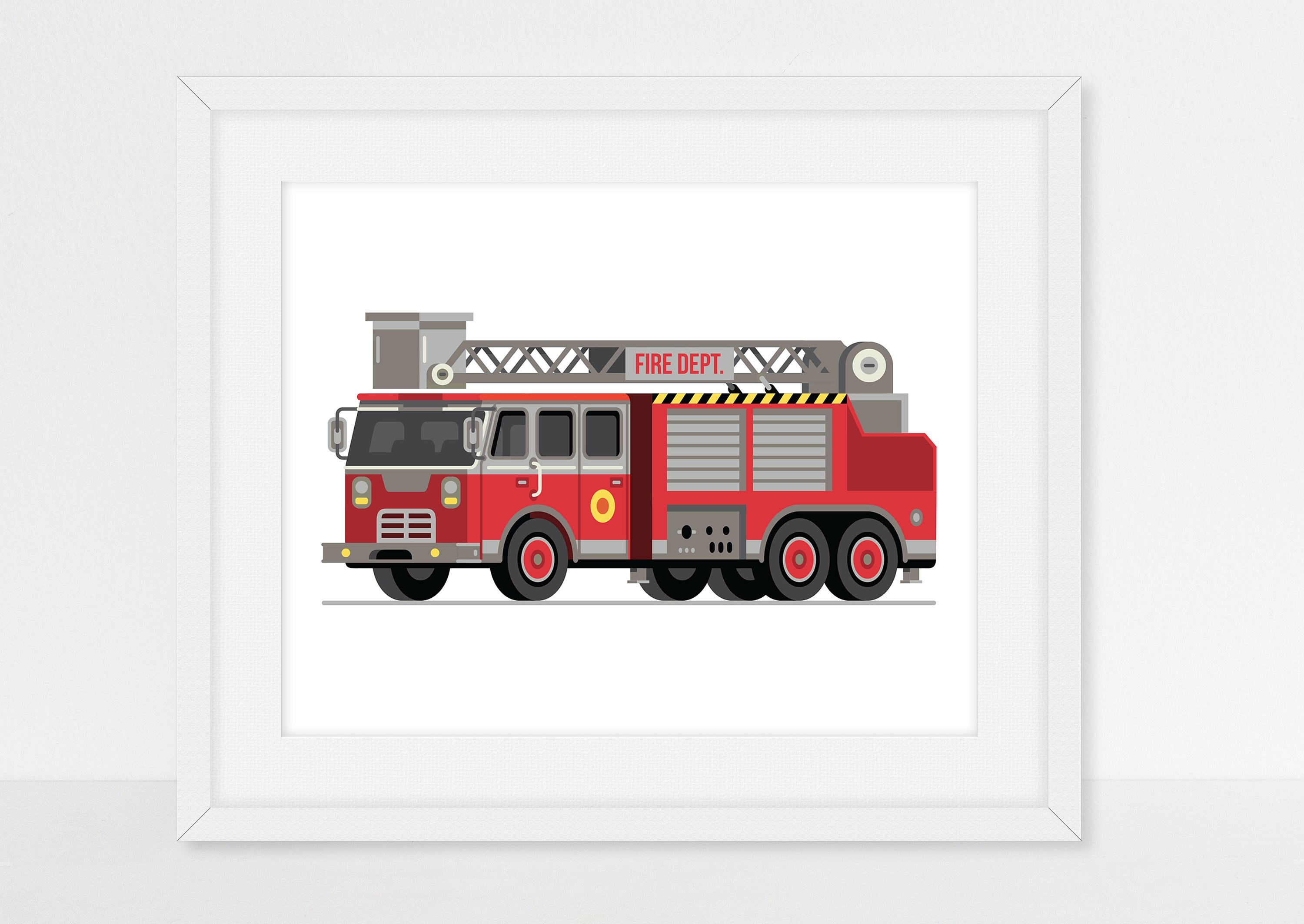 Ladder Truck Print Fire Truck Print Fire Truck Printable | Etsy