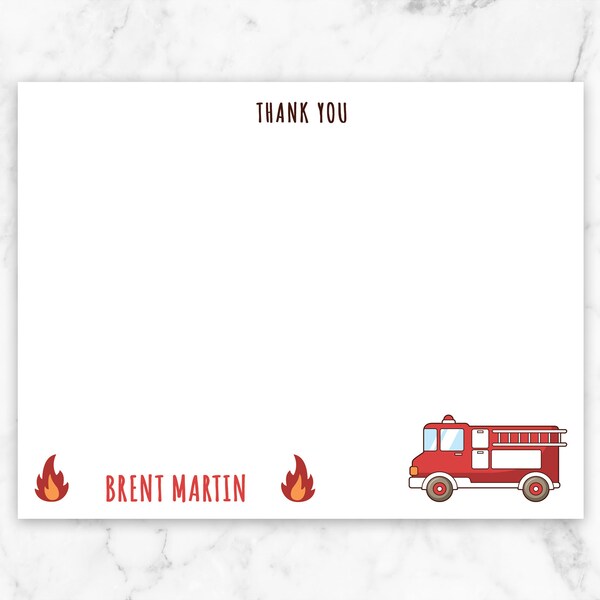 Fire Truck Thank You Etsy