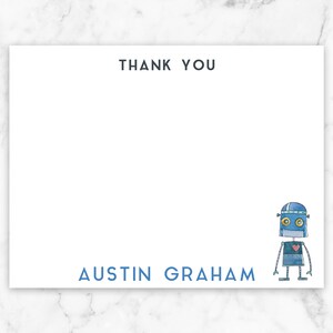 Vintage Robots Thank You Card, Robot Note Card, Robot Stationary, Cute Robots Note Card, Personalized Note Card, Kids Note Card, Robot Card