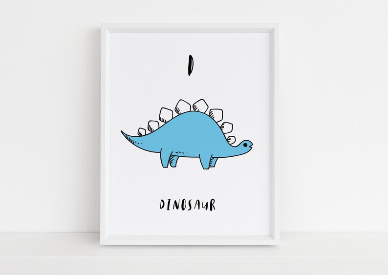 Dinosaur Wall Art D is for Dinosaur ABC Nursery Art Nursery Etsy