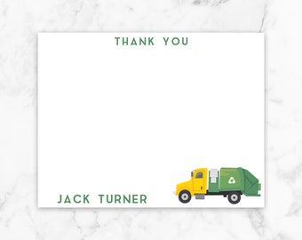 Garbage Truck Thank You Card, Recycling Truck Note Card, Garbage Truck Stationary, Garbage Truck Note Card, Garbage Truck Party, Garbage