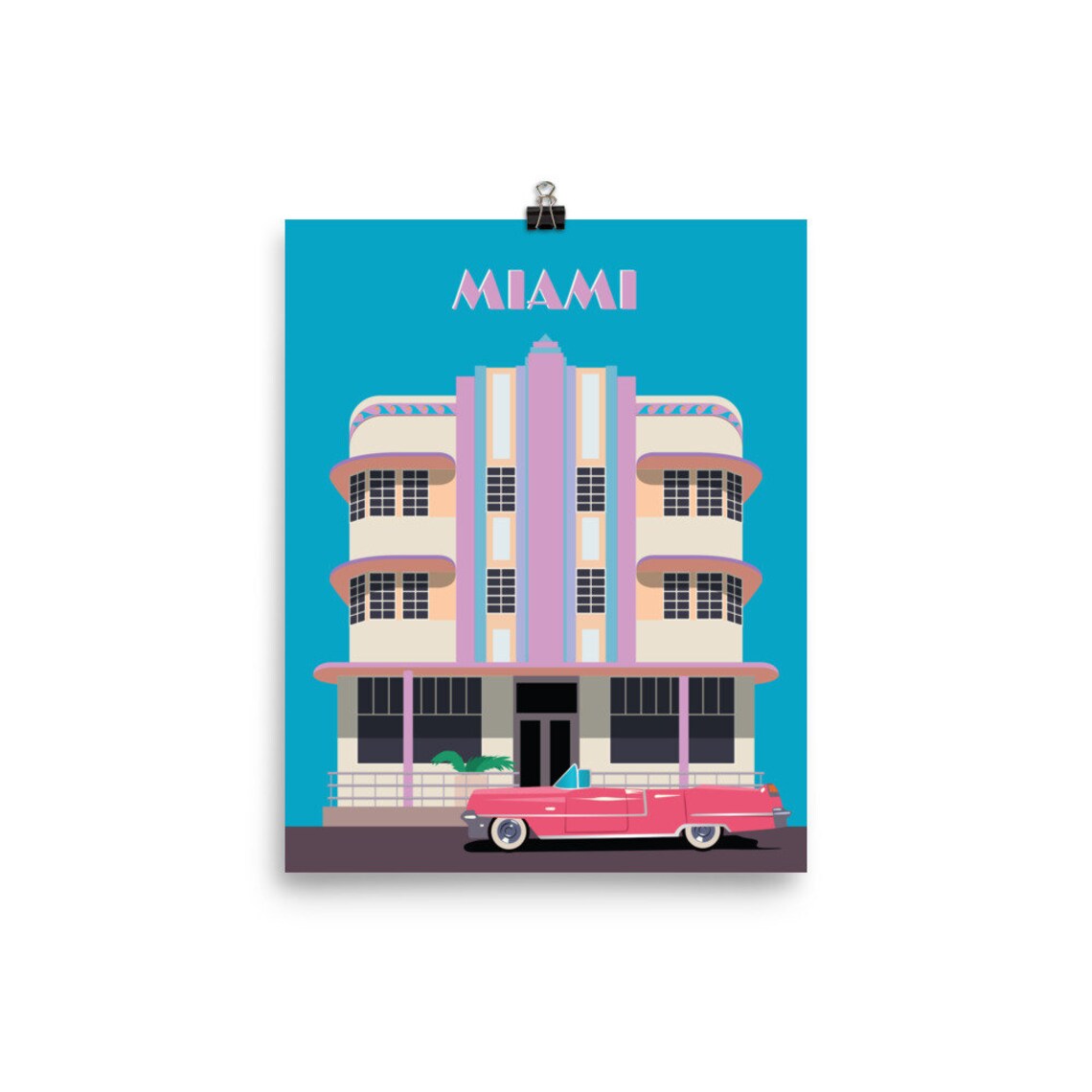 Retro Miami Poster Miami Beach Art Deco Print Miami Beach Etsy