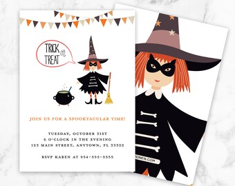 Halloween Witch Invitation, Halloween Party Invitation, Halloween Invite, Halloween Spooktacular Invitation, Halloween Party, Halloween