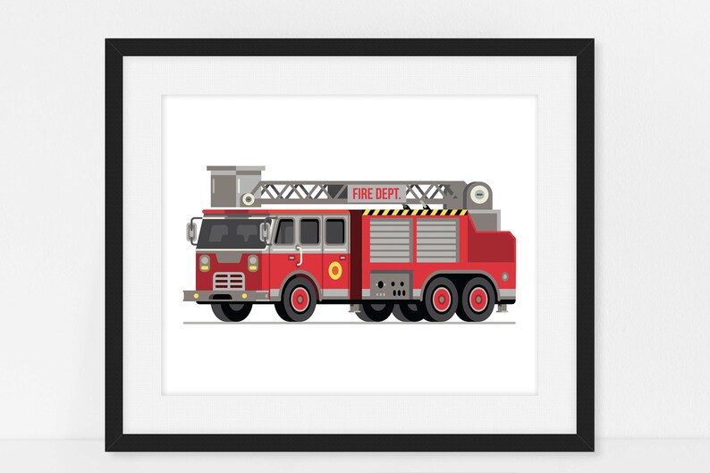 Ladder Truck Print Fire Truck Print Fire Truck Printable - Etsy