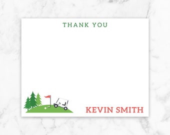 Golf Thank You Card, Golf Note Card, Golf Stationary, Kids Note Card, Personalized Note Card, Kids Thank You Card, Golfing Thank You, Sports