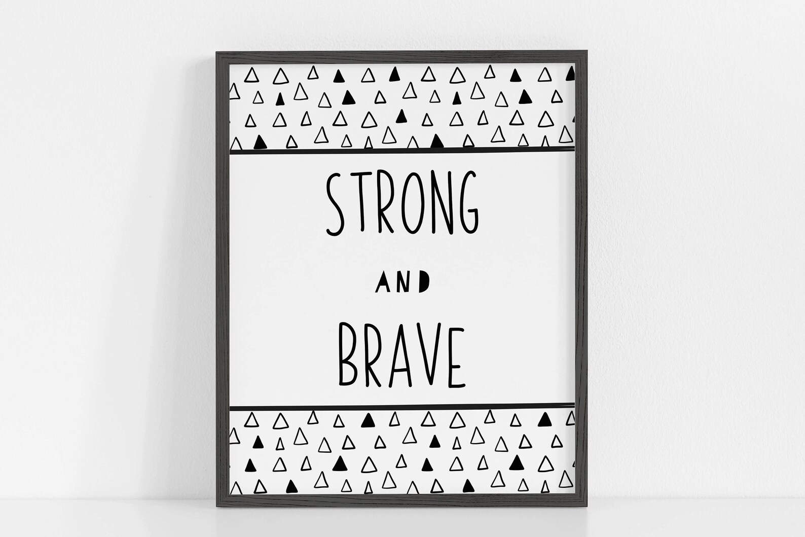Strong and Brave Print Quote Wall Art Boho Print Boys Room Etsy