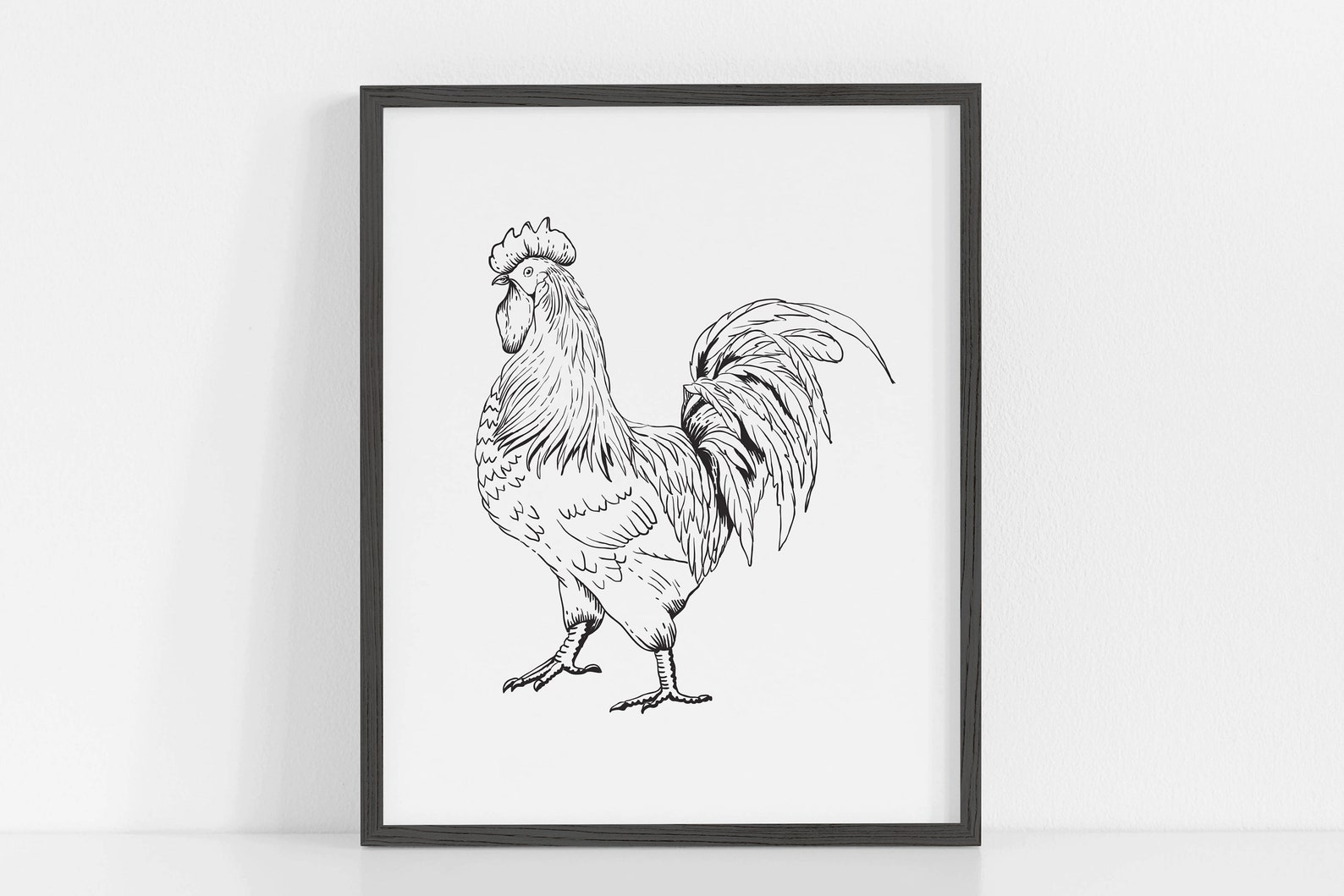 Rooster Print Chicken Artwork Rooster Artwork Rooster Etsy