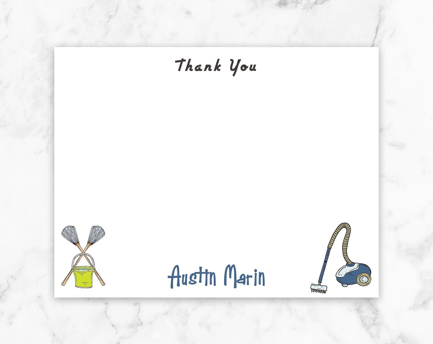 Cleaning Thank You Card Cleaning Note Card Chick Stationary Etsy