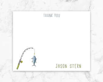 Fishing Thank You Card, Fishing Note Card, Fishing Stationary, Kids Note Card, Fishing Pole Thank You Note Card, Fishing Party, Fishing