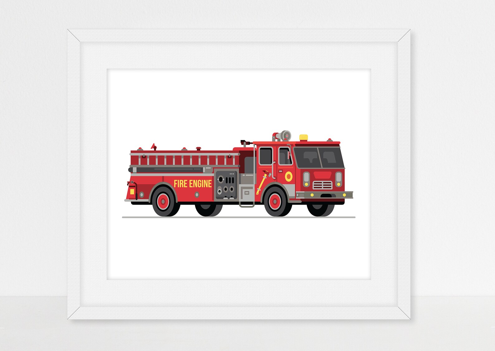 Firetruck Print Fire Truck Printable Fire Engine Print | Etsy