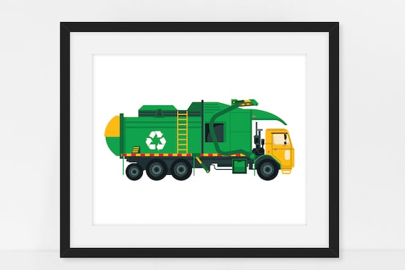 Garbage Truck Print Garbage Truck Printable Recycle Truck | Etsy