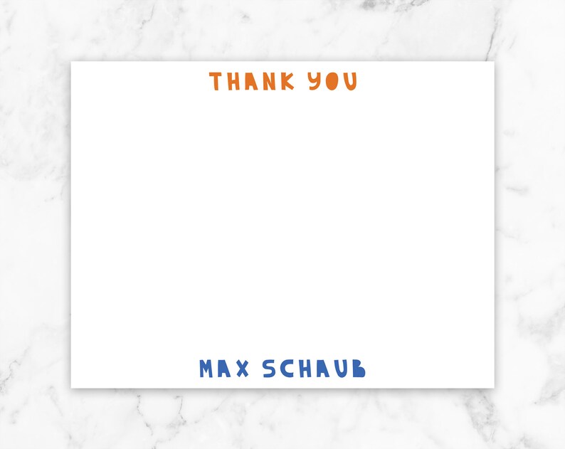 Boys Thank You Card, Fun Note Card, Boys Stationary, Kids Note Card ...