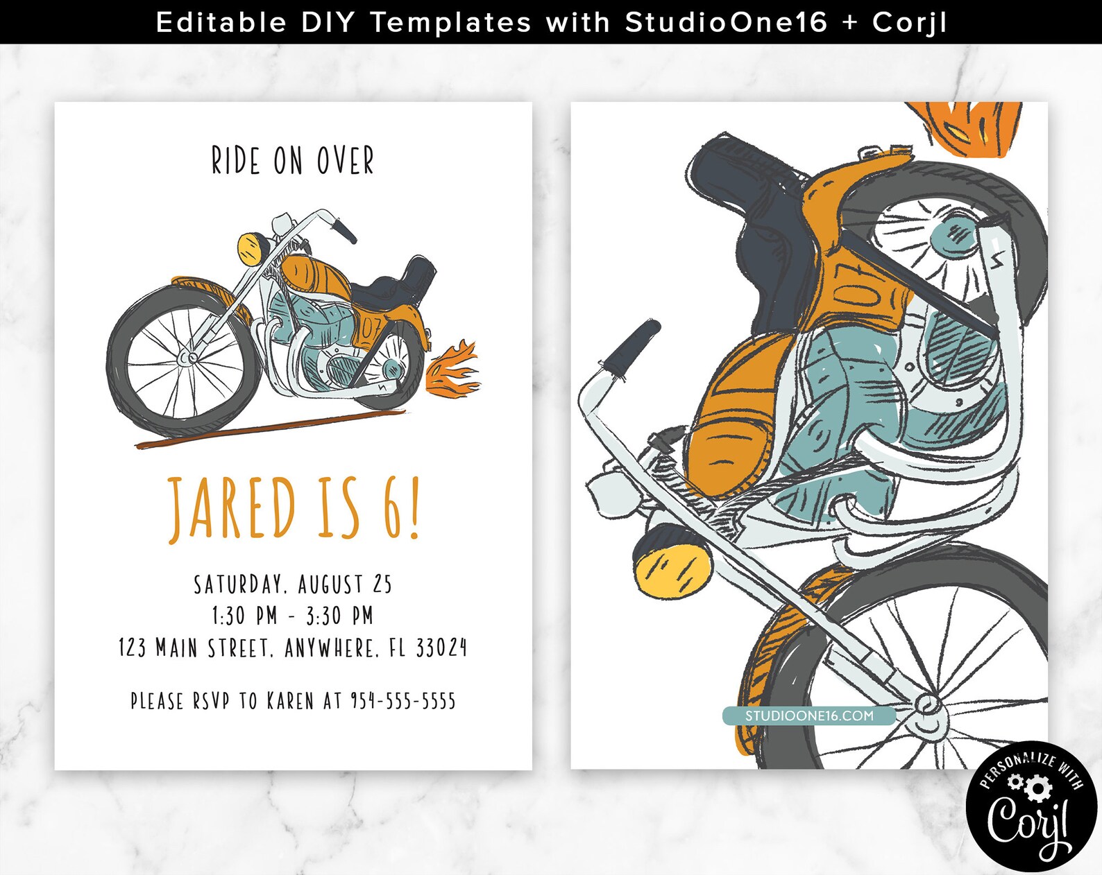 Editable Motorcycle Invitation Motorcycle Birthday Motorcycle | Etsy