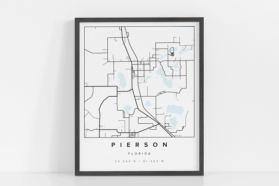 Pierson Map Florida Map Pierson City Map City of Pierson Etsy