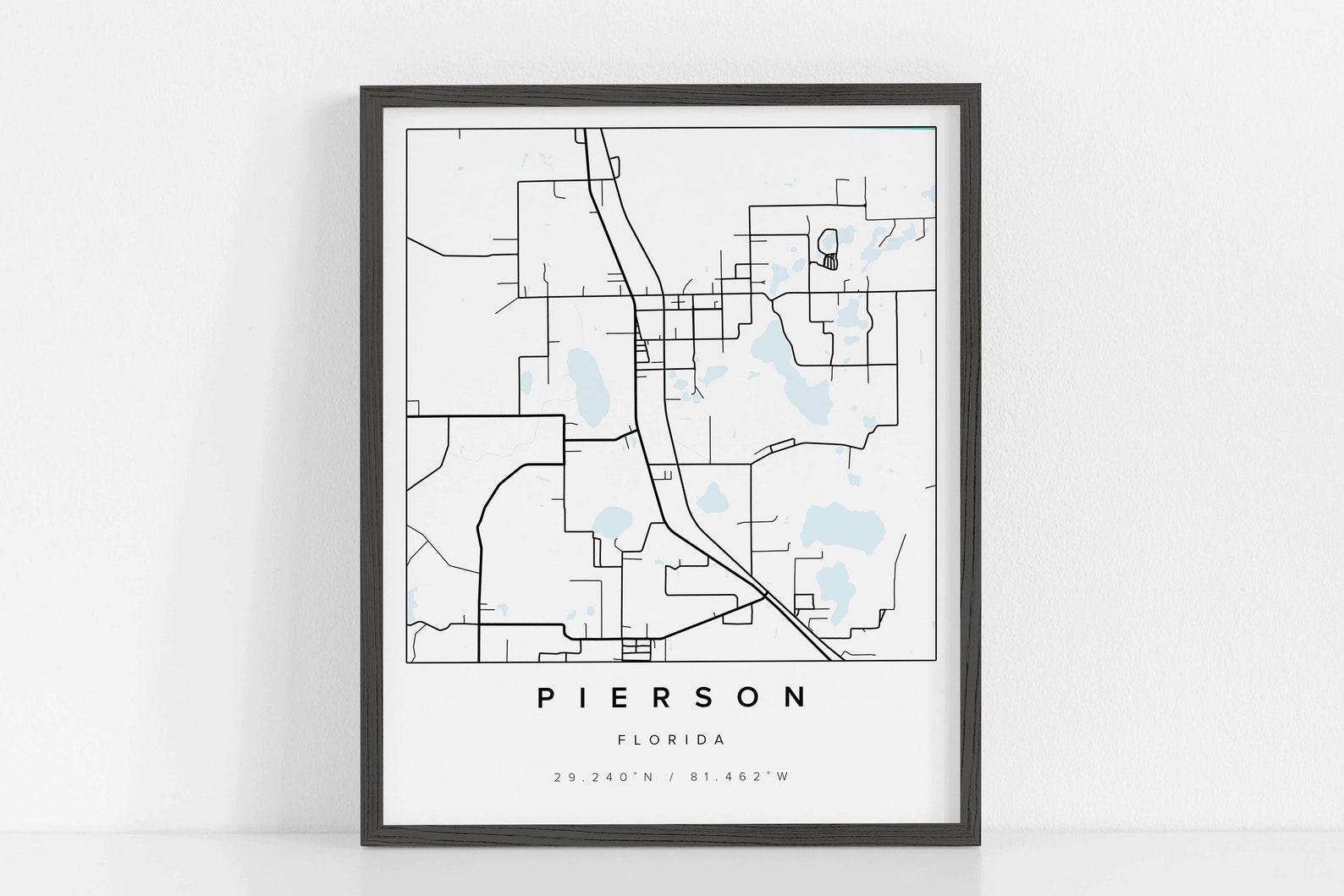 Pierson Map Florida Map Pierson City Map City of Pierson Etsy