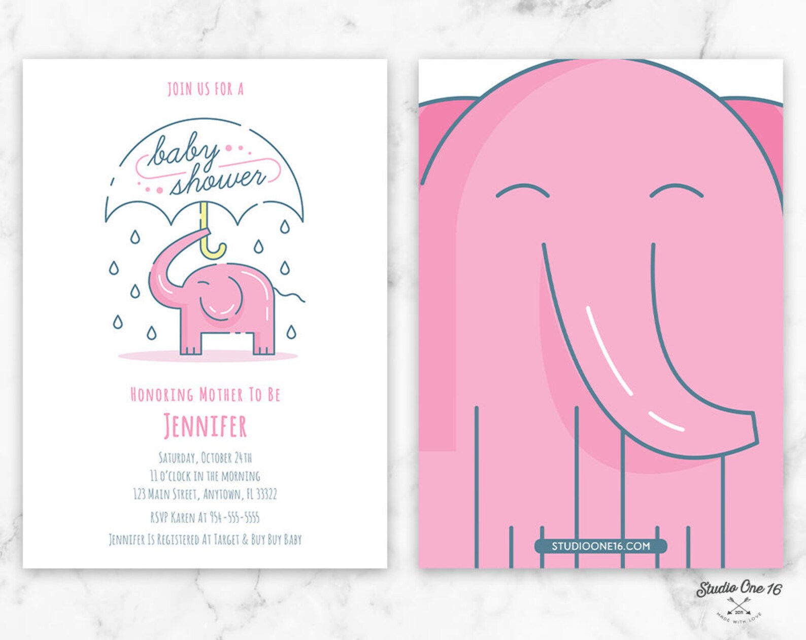 Elephant Baby Shower Invitation Elephant Shower Invitation Etsy