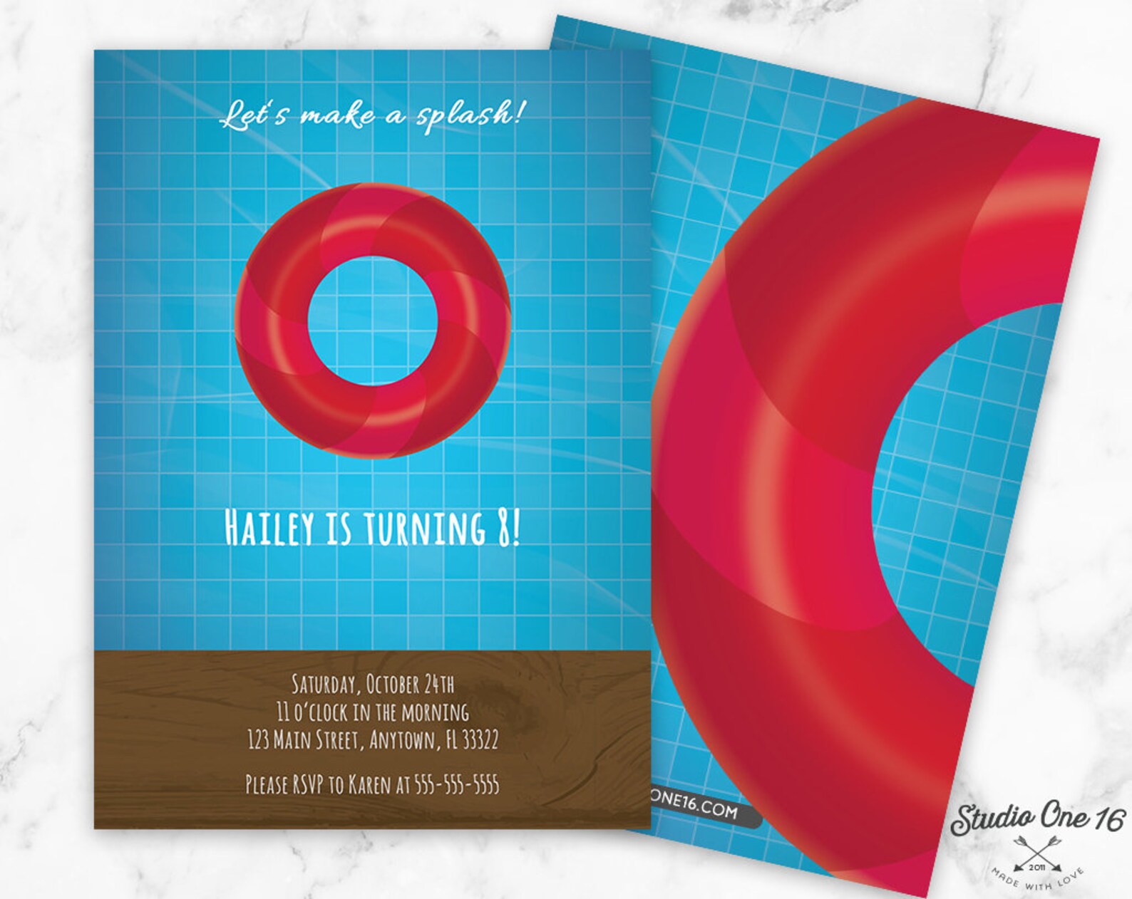 Pool Party Birthday Invitation Pool Party Invitation Pool Etsy