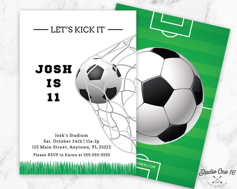 Soccer Birthday Invitation Soccer Invitation Soccer Party Etsy
