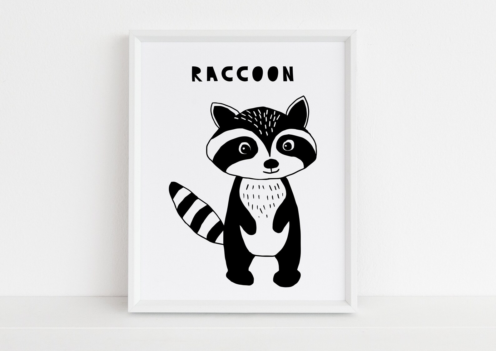 Raccoon Nursery Print Raccoon Wall Art Scandinavian Nursery Etsy