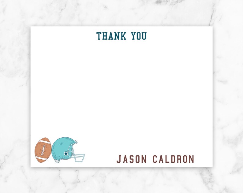 Football Stationary Football Card American Football Football Thank You Card Personalized Note Card Football Note Card Kids Note Card