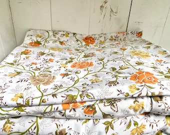 JC Penney Vintage Double Flat Sheet Purple Blue Mod Floral Spring Cottage Shabby Chic Vintage Bedding Dorm Girls Room
