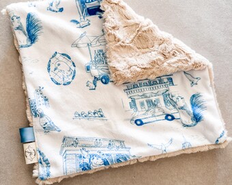 LOVEY SIZE - Cuddle Luxe Ultra Soft Minky Baby Blanket - NYC theme