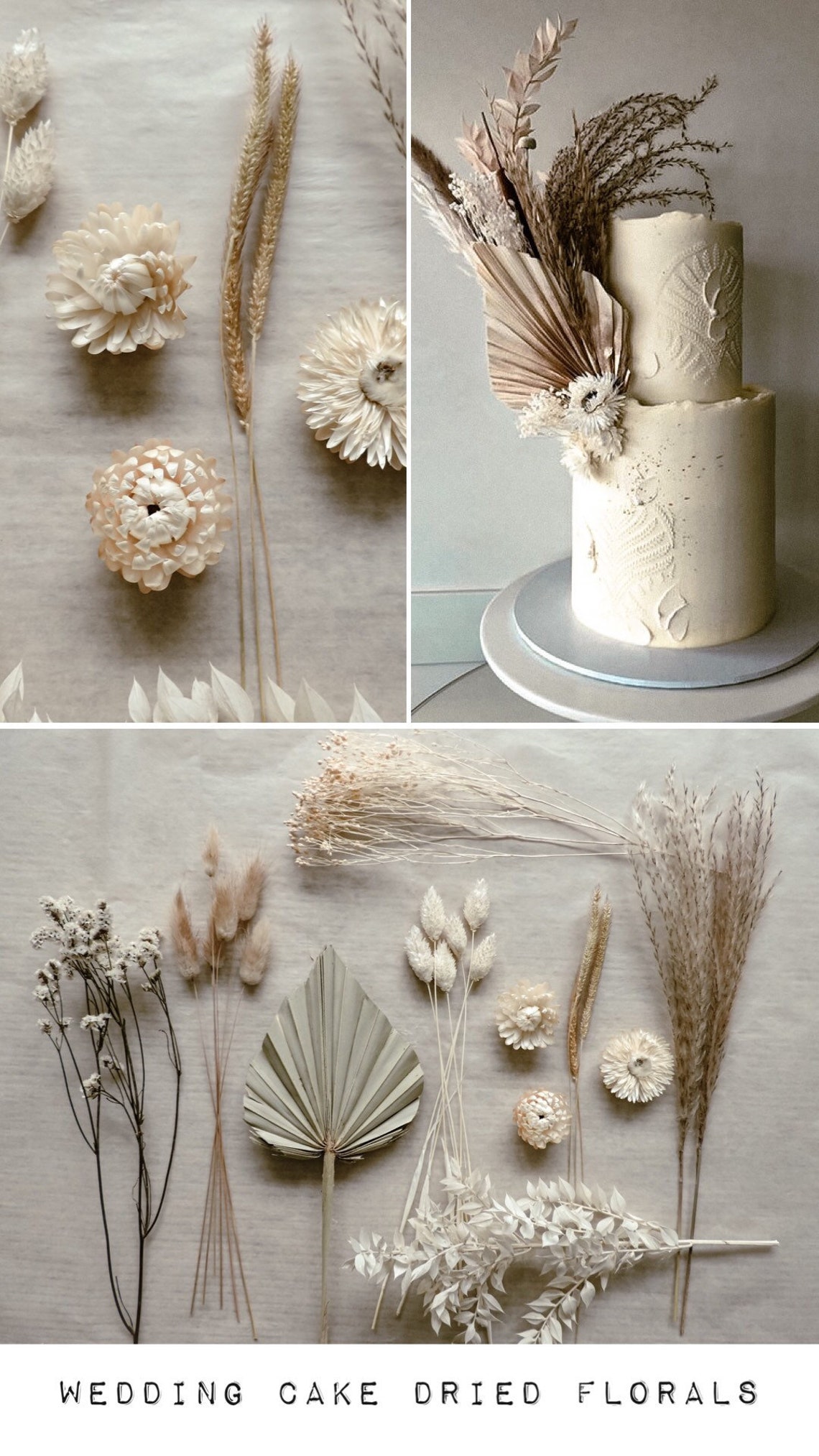 Dried Flowers Wedding Cake Celebration Cake Boho Cake Etsy