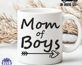 Taza de café de cerámica blanca de 11 oz para mamá de niños con diseño de texto negro