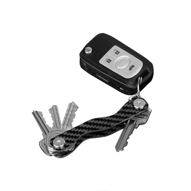Real Carbon Fiber Key Holder, Minimalist Key Chain, Key Ring, Car