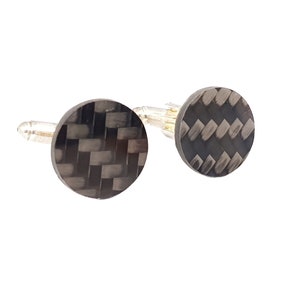 Venus Carbon Fibre Manschettenknöpfe, Herren, Hochzeit, Bräutigam, Mode, Style