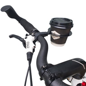 Carbon Fiber Bike Coffee Cup Holder, Lightweight Handle Bar Cup Holder, Portable Cup Holder for your Bike with 70 mm Coaster