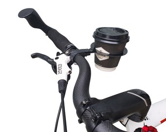 Carbon Fiber Bike Coffee Cup Holder, Lightweight Handle Bar Cup Holder, Portable Cup Holder for your Bike with 70 mm Coaster