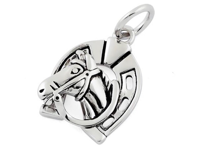 SOLID .925 Sterling Silver Horse Shoe Pendant