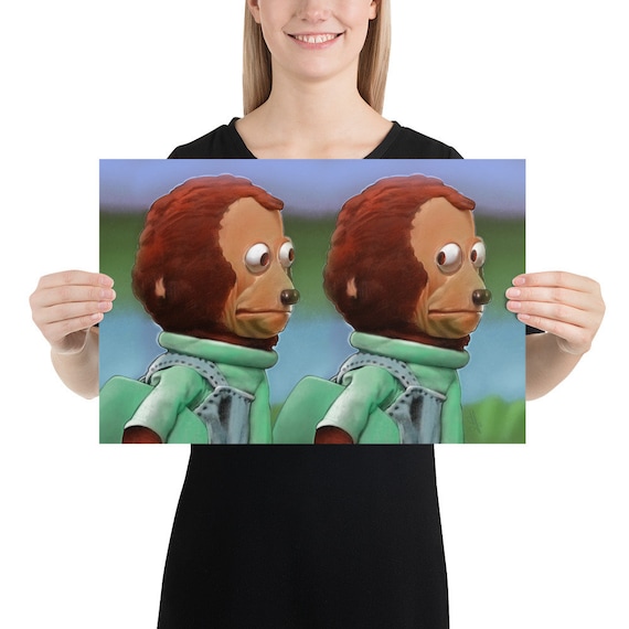 Awkward Look Monkey Puppet Poster Print 