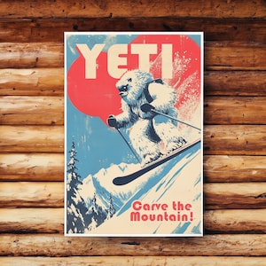 Yeti Slopes: Carve the Mountain Poster Druck