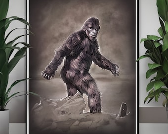 ビッグフットグラフィックポスター ビッグフット再考ポスター - Etsy 日本