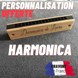 Armónica de madera con grabado personalizado (personalización disponible), envío rápido desde Francia, ¡precios escalonados!