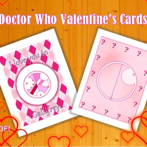 Doctor Who Valentines Cards: PDF Download!